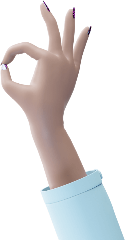 A 3d hand gesture depicting OK